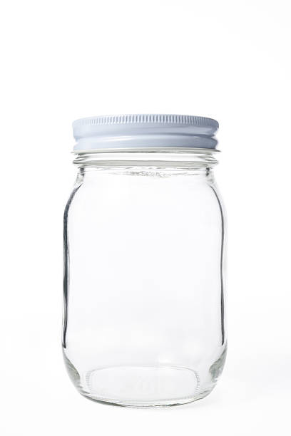 istock Isolated shot of closed empty new jar on white background 474623312
