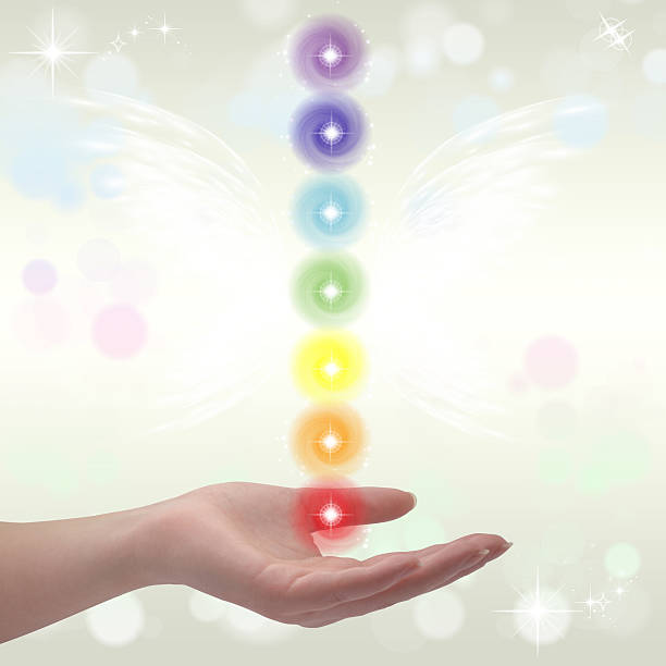 istock Healing Hand and seven chakras 474623698