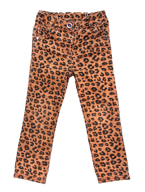 stylish children's jeans with leopard print