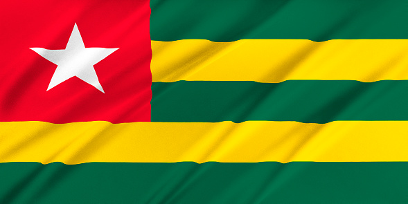 Flag of Togo waving in the wind