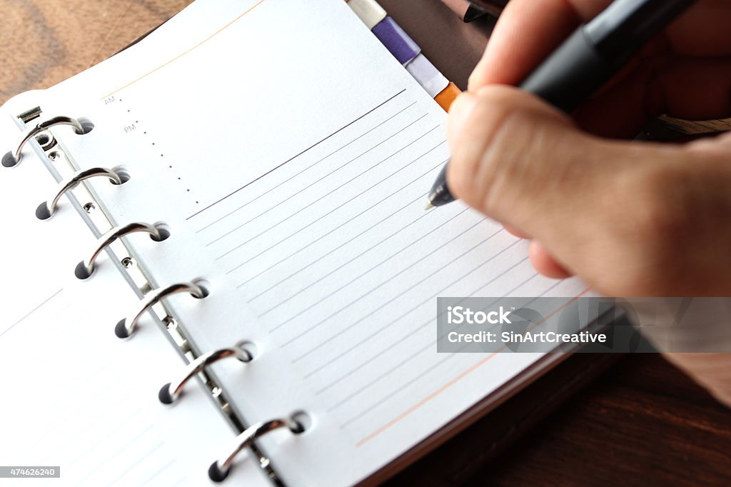 hand writing on the blank note 2015 Stock Photo