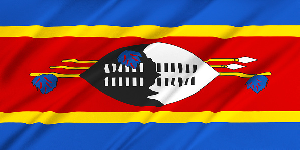 Flag of Swaziland waving in the wind