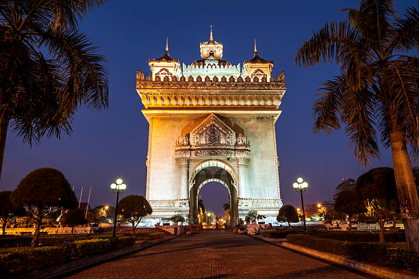 istock Patuxai arch monument in Vientiane 474630280
