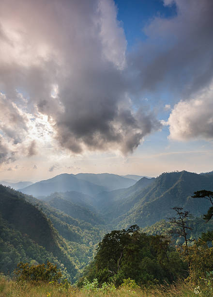 istock beam of light on the mountain peak 474631670