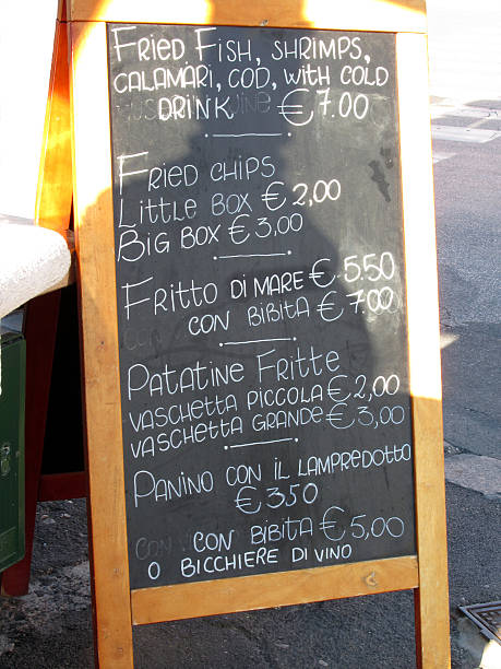 istock Menu in a typical Italian fish and chip shop 474631964