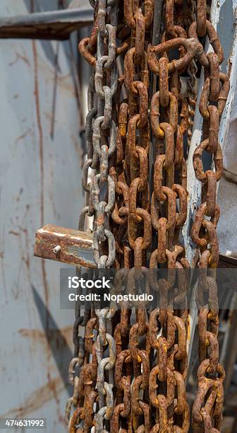 Rusty Chain Background Stock Photo - Download Image Now - 2015, Abandoned, Built Structure