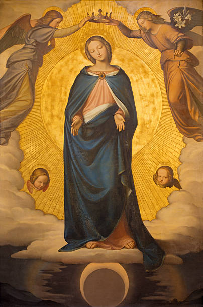 ilustraciones, imágenes clip art, dibujos animados e iconos de stock de rome-pintura de la inmaculada concepción - santa