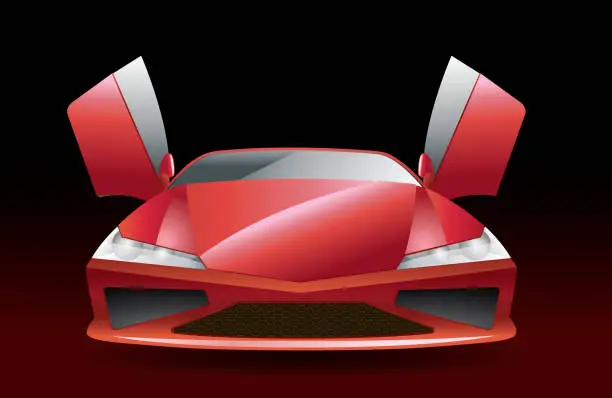 Vector illustration of Red sports car