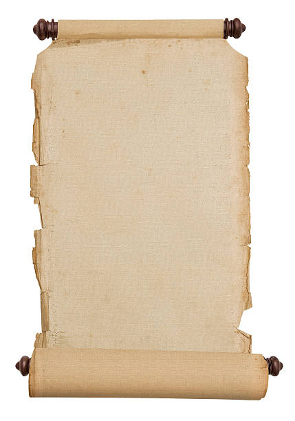 istock Old vintage paper scroll isolated on white 474636093