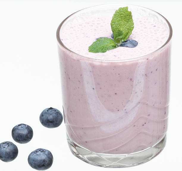 istock Glass full of blueberries yogurt 474638547