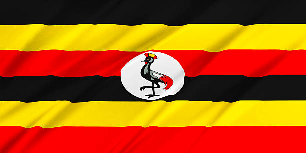 Flag of Uganda waving in the wind