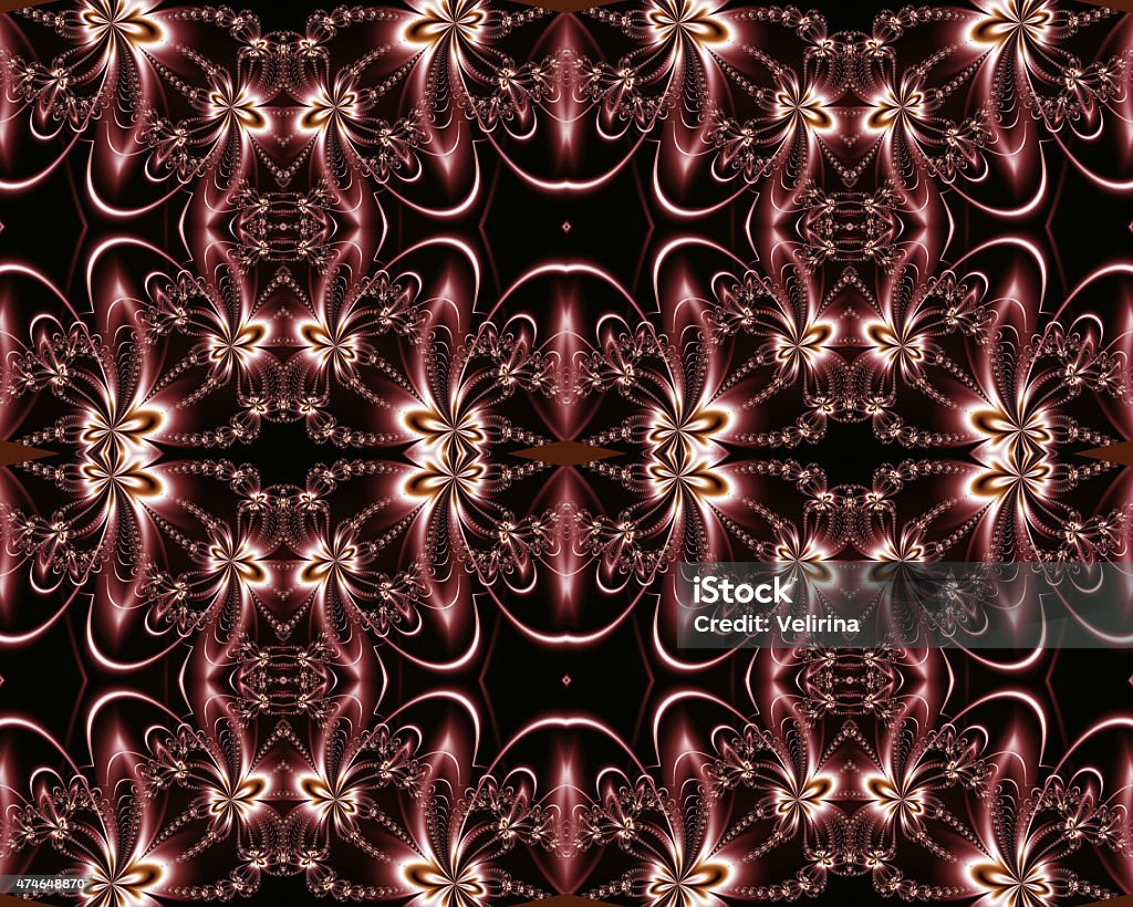 Flower pattern in fractal design. Chocolate and silver. Flower pattern in fractal design. Chocolate and silver. Computer generated graphics. 2015 stock illustration