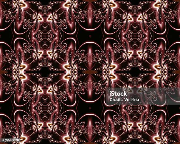Flower Pattern In Fractal Design Chocolate And Silver Stock Illustration - Download Image Now