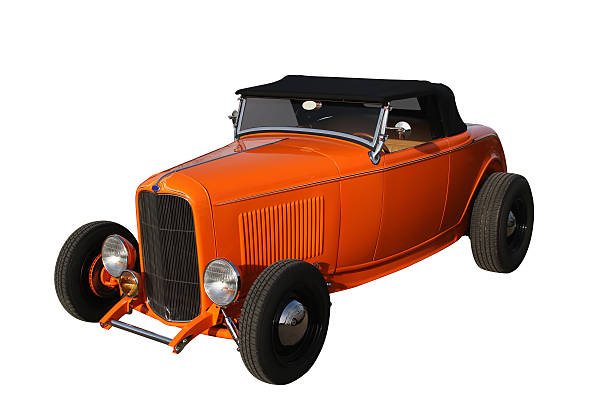 istock Auto Car - Vintage Ford Hotrod Orange Clipping Path 474649858