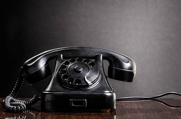 istock Old black telephone retro 1970s style 474652920