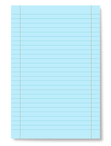 Paper sheet Blue Paper sheet with stripes isolated on  white blue ruled stock pictures, royalty-free photos & images