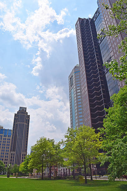 Downtown Columbus Ohio on a beautiful spring day. Columbus is the capital of Ohio and largest city of Franklin County.
