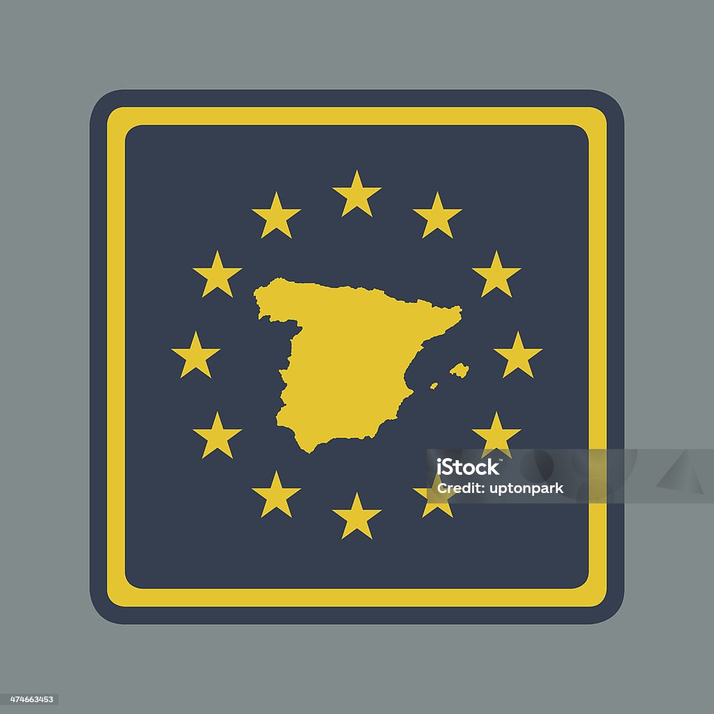 Spanien europäische Flagge button - Lizenzfrei Blau Stock-Illustration