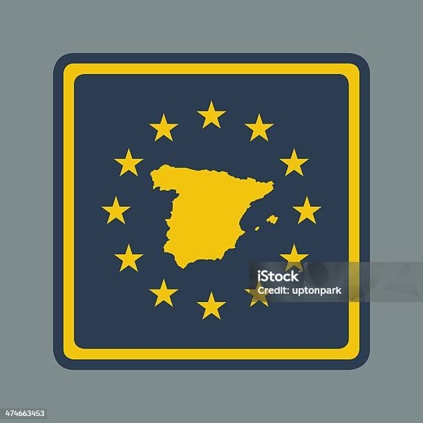 Ilustración de España Bandera Botón y más Vectores Libres de Derechos de Azul - Azul, Bandera, Bandera de la Comunidad Europea