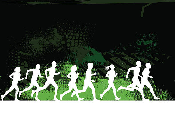 ilustrações, clipart, desenhos animados e ícones de corrida ou corredores do fundo grunge - off track running illustrations