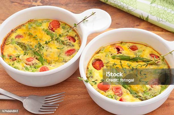 Asparagus Tomato Quiche Stock Photo - Download Image Now - Asparagus, Baked, Breakfast