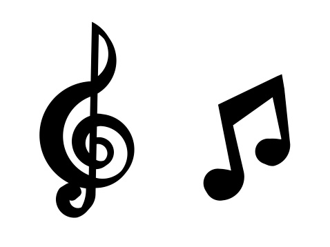 illustration of black isolated music notes