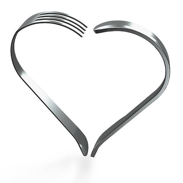 istock Forks and knife heart isolated 474668132