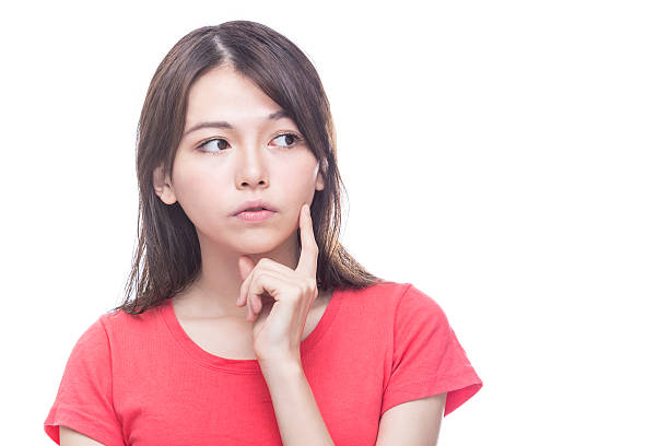 istock Chinese woman with hand on face, thinking 474668578