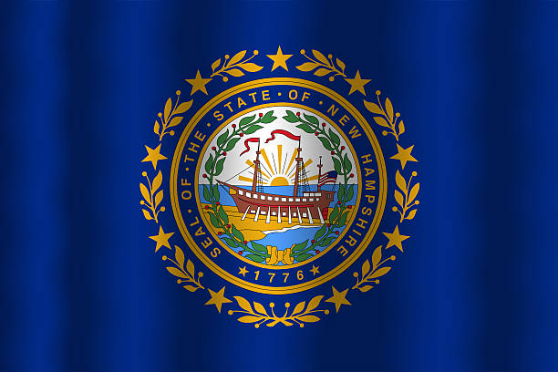Waving New Hampshire State Flag