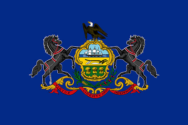 Bandeira do estado de Pensilvânia - fotografia de stock