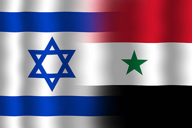 istock Waving Israel and Syria Flag 474671501
