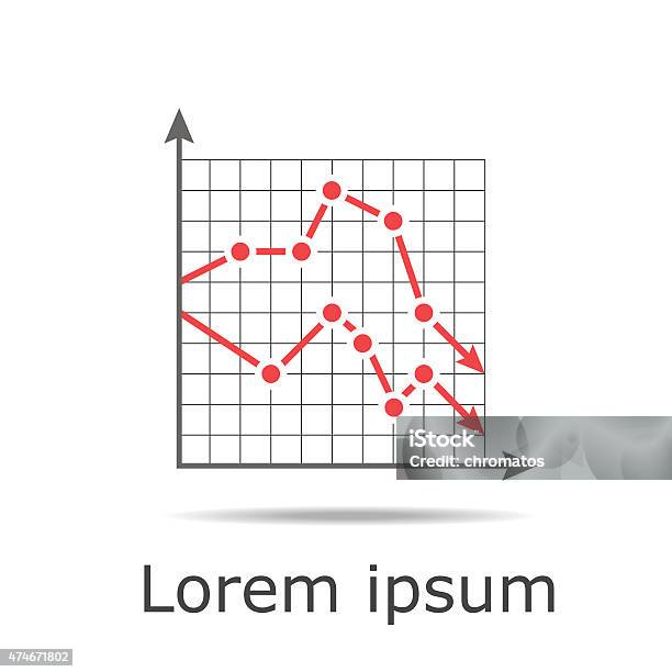 Drop Chart With Two Graphs On Grid And Gradient Background Stock ...