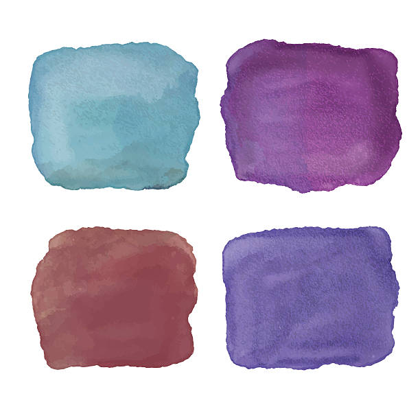 Watercolor set vintage dark paint stains Watercolor set vintage dark paint stains, squares isolated on a white background. Art abstract. Frames - vector artwork color block stock illustrations