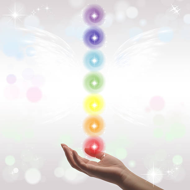 istock Healing Hand and seven chakras 474673310