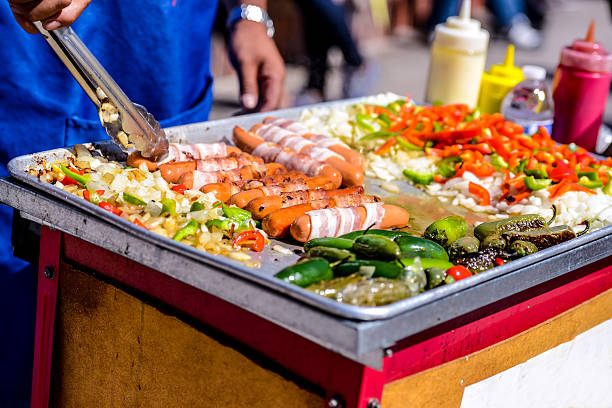 Hot Dog preparation on Los Angeles streets