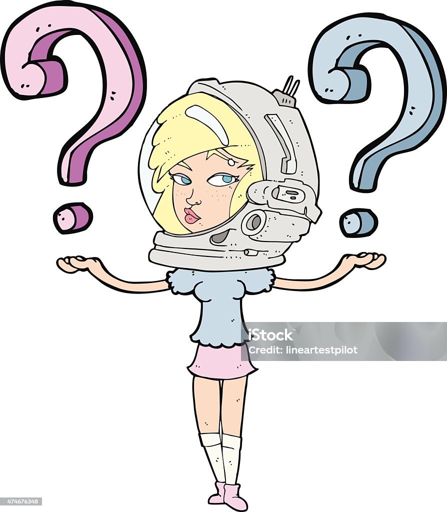 Nữ Phi Hành Gia Hoạt Hình Đặt Câu Hỏi Hình minh họa Sẵn có - Tải ...