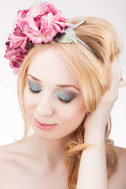 istock Young woman floral portrait 474679588