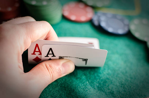 casino chips in red green and black. stock photo