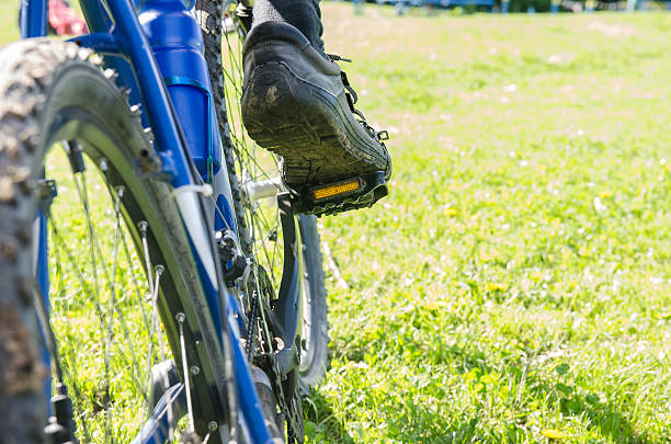 istock foot on pedal of bicycle 474688748