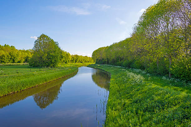 istock Canal meandering through the countryside in spring 474689598