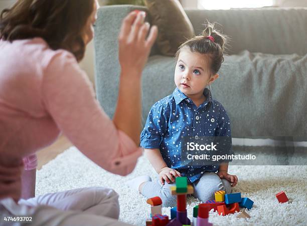 Playing With My Child I Teach Her Stock Photo - Download Image Now - 2015, Adult, Affectionate