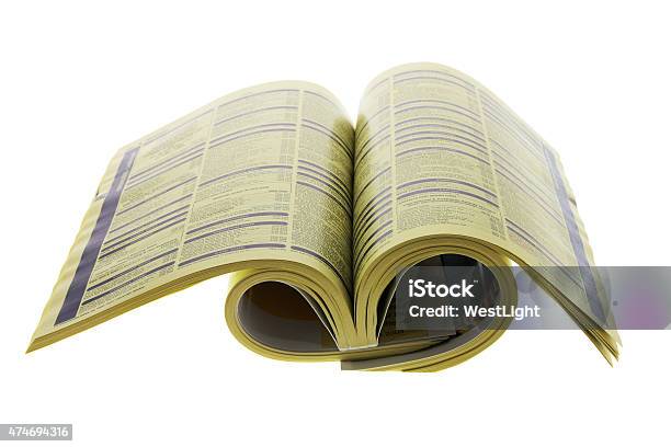 Phone Directory Stock Photo - Download Image Now - White Pages, White Background, Telephone Directory