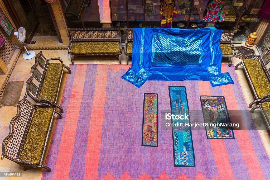 Inside Jivan Villas, Patwon Ki Haveli, Jaisalmer, Rajasthan, India Jivan Villas, Patwon Ki Haveli, Jaisalmer, Rajasthan, India 2015 Stock Photo