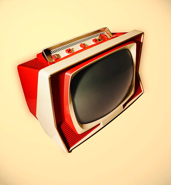 istock Vintage Red and White Television 474695504