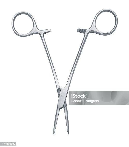 Dental Scissors Isolated On A White Background Stock Photo - Download Image Now - 2015, Cut Out, Dental Equipment