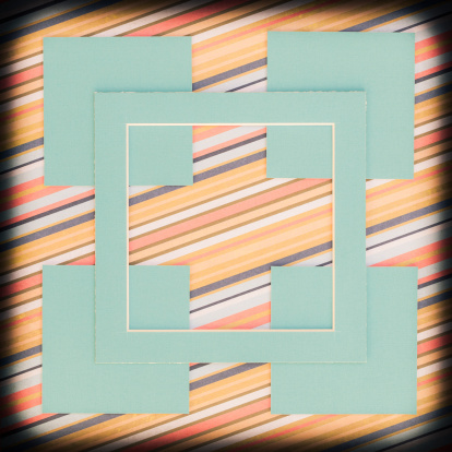 square vintage frames on old striped vintage background, very creative vintage editing with posible noise and strong vignetting, imperfection intended for authentic retro look, image is part of a series for album concepts
