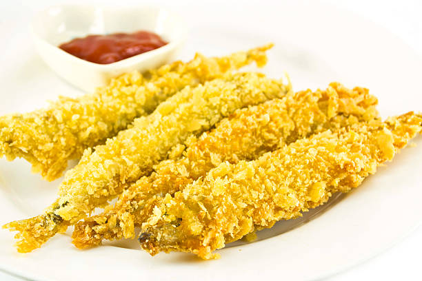 istock Fish fried foods on white background 474703925