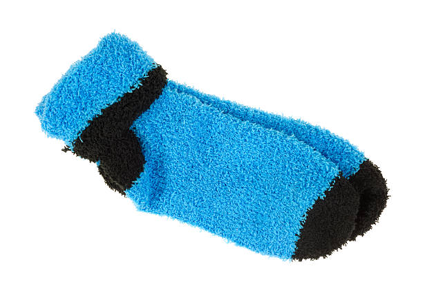 istock Blue and black thick fleece socks folded 474706064