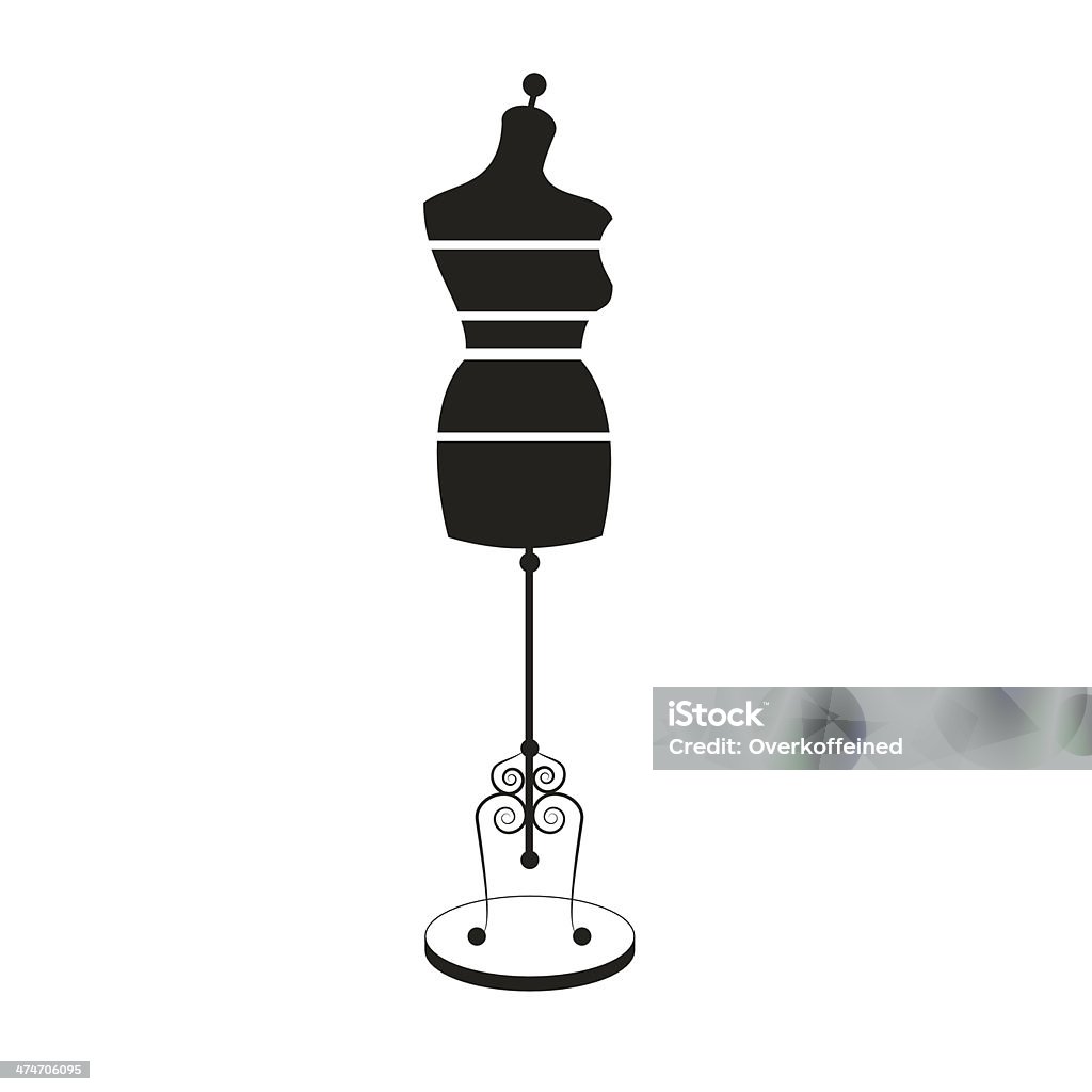 vector vintage tailor's mannequin with size measurements vector vintage tailor's mannequin for female body Adult stock vector