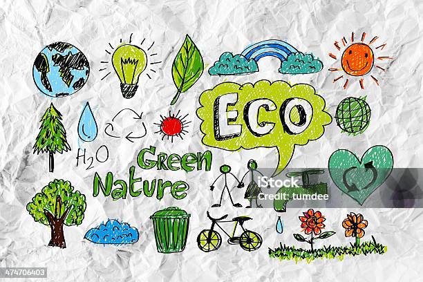 Doodles Eco Idea Stock Illustration - Download Image Now - Clip Art, Computer Graphic, Doodle